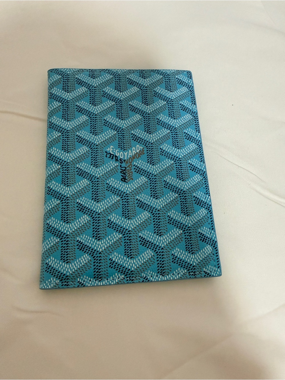 Blue Patterned Passport Cover - Picture 2 of 3